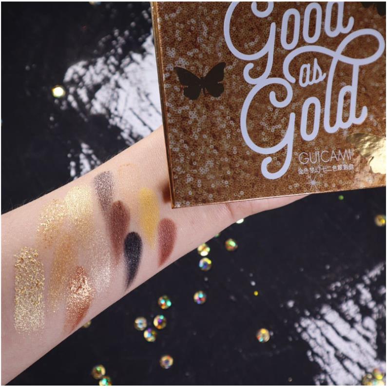 GUICAMI Makeup Eye shadow Palette Good AS Gold Matte Shimmer Glitter Desert Dusk Shadow with Sunset Eyeshadow Palette