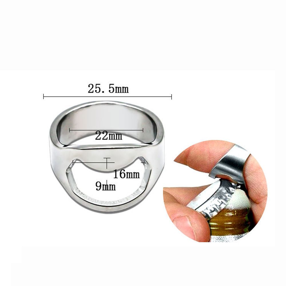 Flesopener ring creativiteit kurkentrekker roestvrijstalen vinger ring bier kan openers gadgets coole bar keuken accessoires