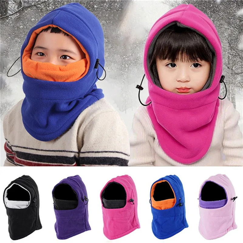 Mützen Hüte Winter Winddicht Kind Balaclava Outdoor Plüsch Gepolsterte Hut Motorrad Ski Cap Vollgesichtsmasken Kinder Baby Wärmer Maske 231118