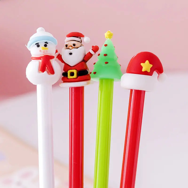 Penne gel 20 pezzi Kawaii penna natalizia albero carino renna Babbo Natale pupazzo di neve regalo 0,5 mm nero neutro ufficio scolastico stazionario 231118