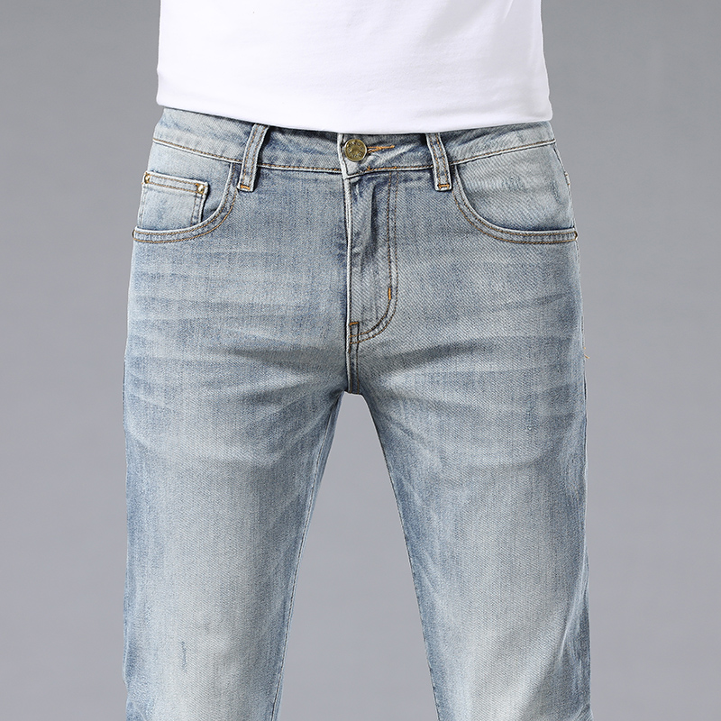 Jeans pour hommes printemps été mince Slim Fit européen américain haut de gamme marque petit droit Double F pantalon Q9547-1