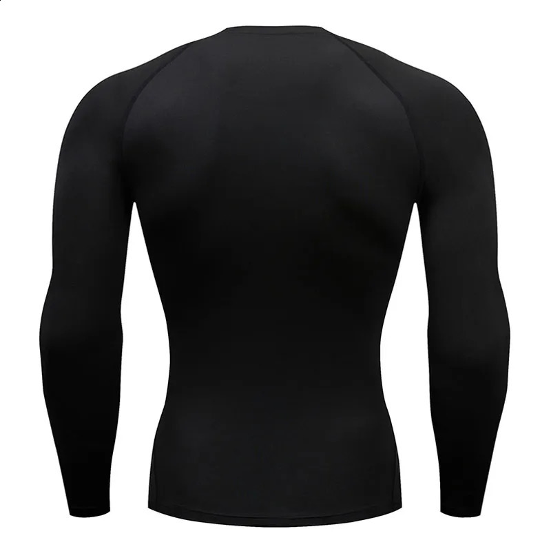 Camisetas para hombres Camisa de compresión Camiseta para hombres Manga larga Top negro Fitness Protector solar Segunda piel Secado rápido Transpirable Camiseta larga informal 4XL 231118