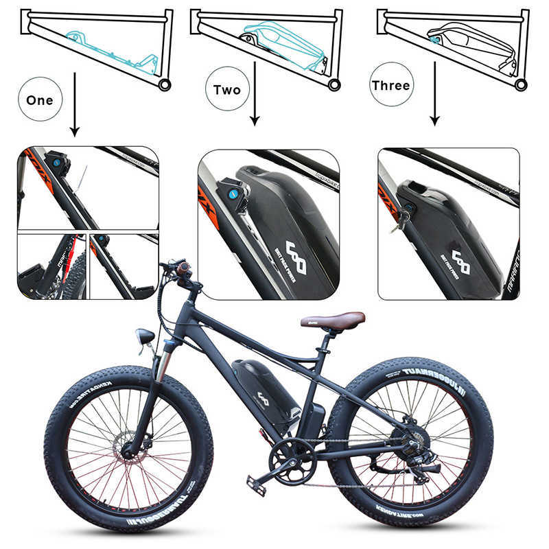 サイドリリースダウンチューブEBIKEバッテリー36V 17.5AH 15AH 13AH 18650 SANYO CELL自転車バッテリー500W 350W 250W BBS01 BBS02モーター