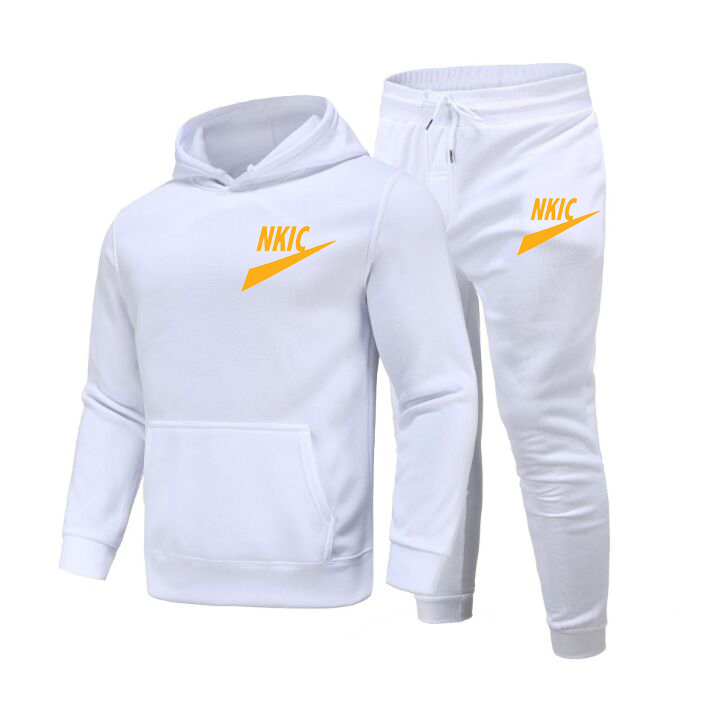 Nieuwe heren trainingspak op warm tracksuit heren merk logo print casual solide sweatpant set jogging suit plus size maat