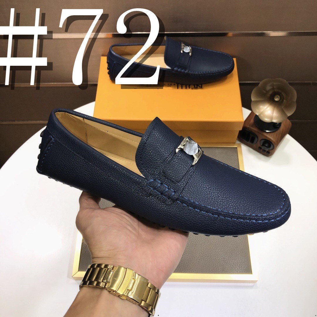 37 Model Lyxiga italienska män skor Summer Men loafers Designer äkta lädermockasiner Lätt andningsbar slip på herrklänskor