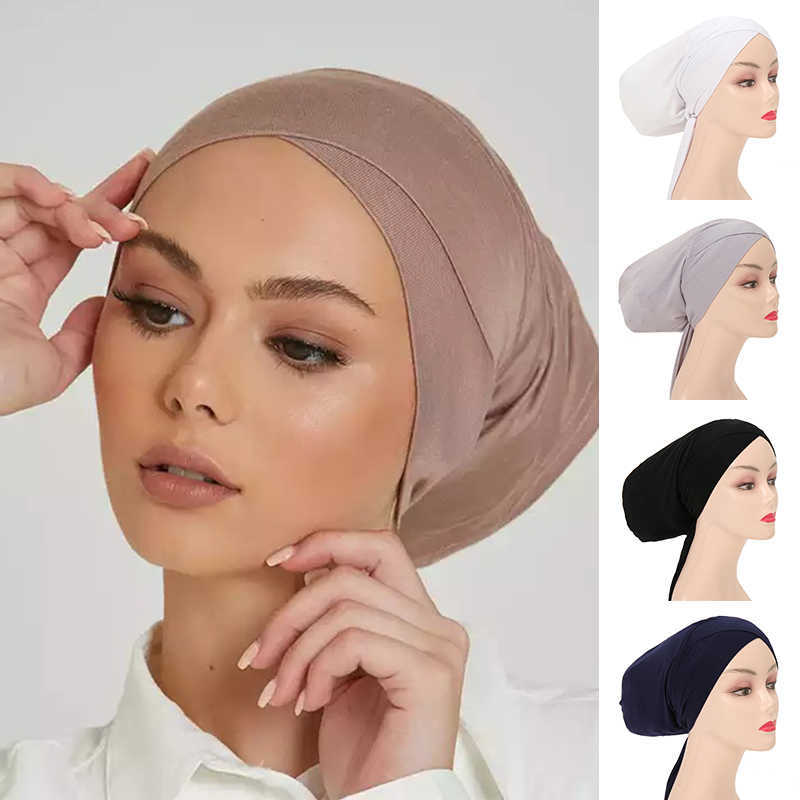 Headbands Ramadan Women Muslim Hijab Islamic Underscarf Hijabs For Women Muslim Inner Hijab Caps full headcover Bonnet Muslim Turban Scarf Y23