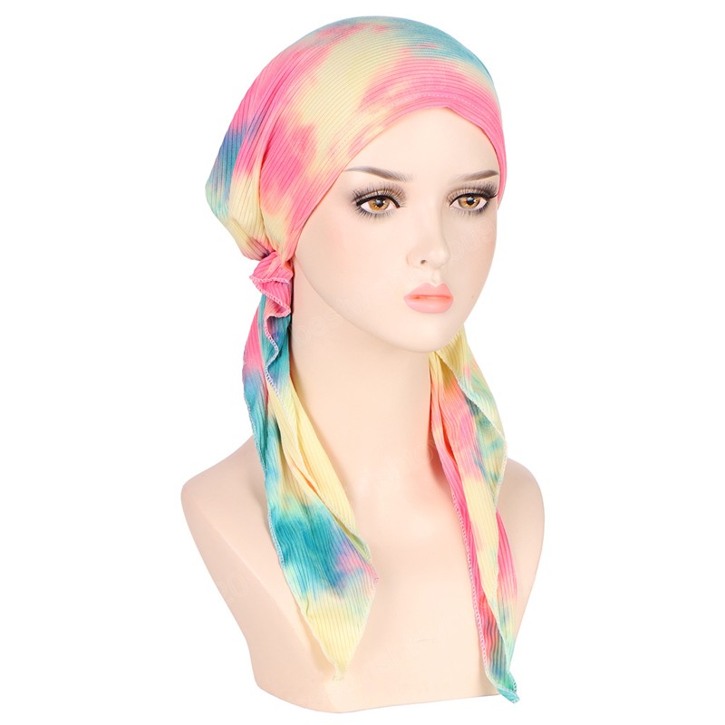 Pre-Legato Turbante Donne Chemio Cap Hijab Musulmano Tappi Interni Perdita di Capelli Copertura Berretti Bonnet Coda Lunga Foulard Cappello Headwrap Caps