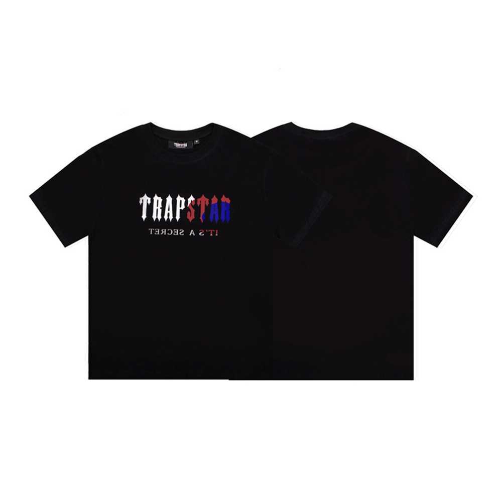 メンズTシャツトラップスター春夏男性女性Tシャツグラデーションカラーアルファベットヒップホップハイストリートカジュアルショートスリーブティー