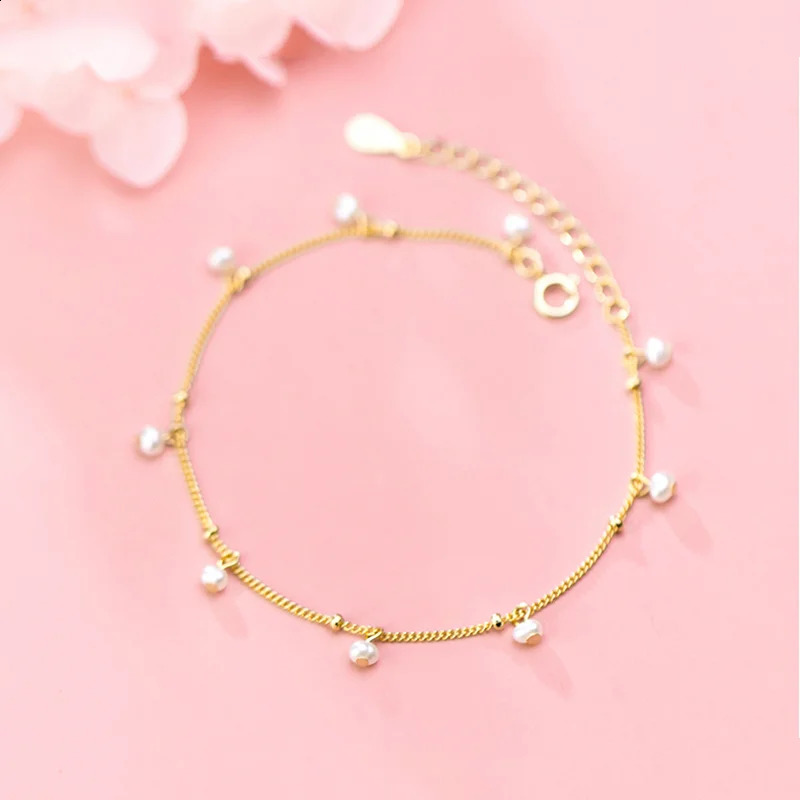 Chaîne WANTME minimaliste coréen réel 925 en argent Sterling baroque perle Punk lien chaîne bracelet à breloques pour les femmes adolescent fête bijoux cadeau 231118