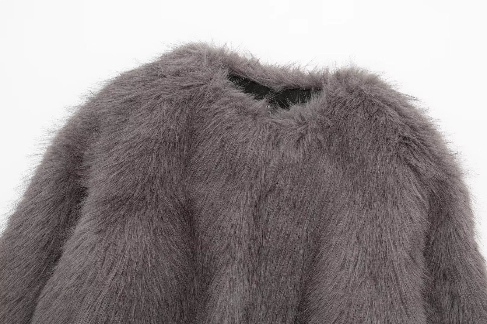 Женские куртки TRAF 2023 из искусственного меха для женщин, осенняя укороченная куртка, женское мягкое пальто с длинными рукавами, уличная верхняя одежда 231118