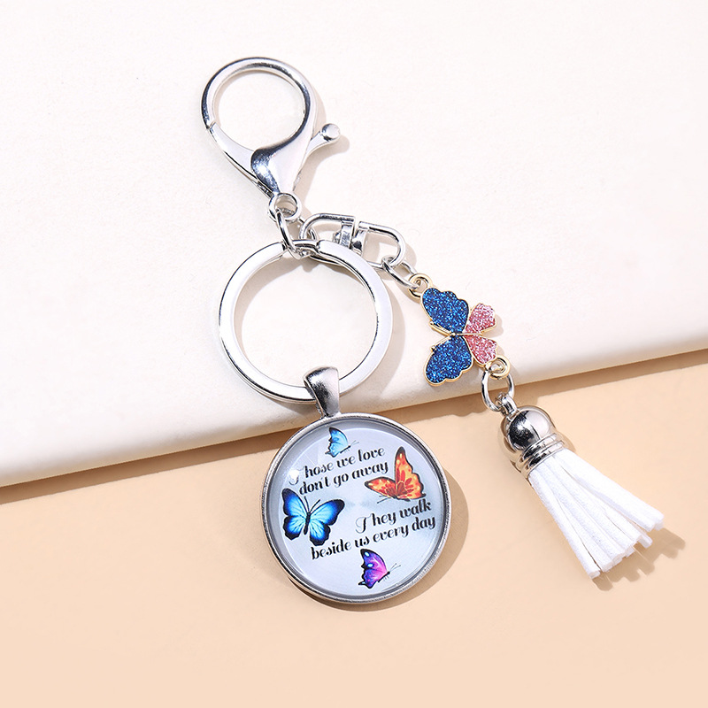 Creatieve vlinder Time Gem Keychains hanger Fashion Dragonfly Hummingbird Alloy Bag Car Keychain Tassel Jewelry Hangers geschenk