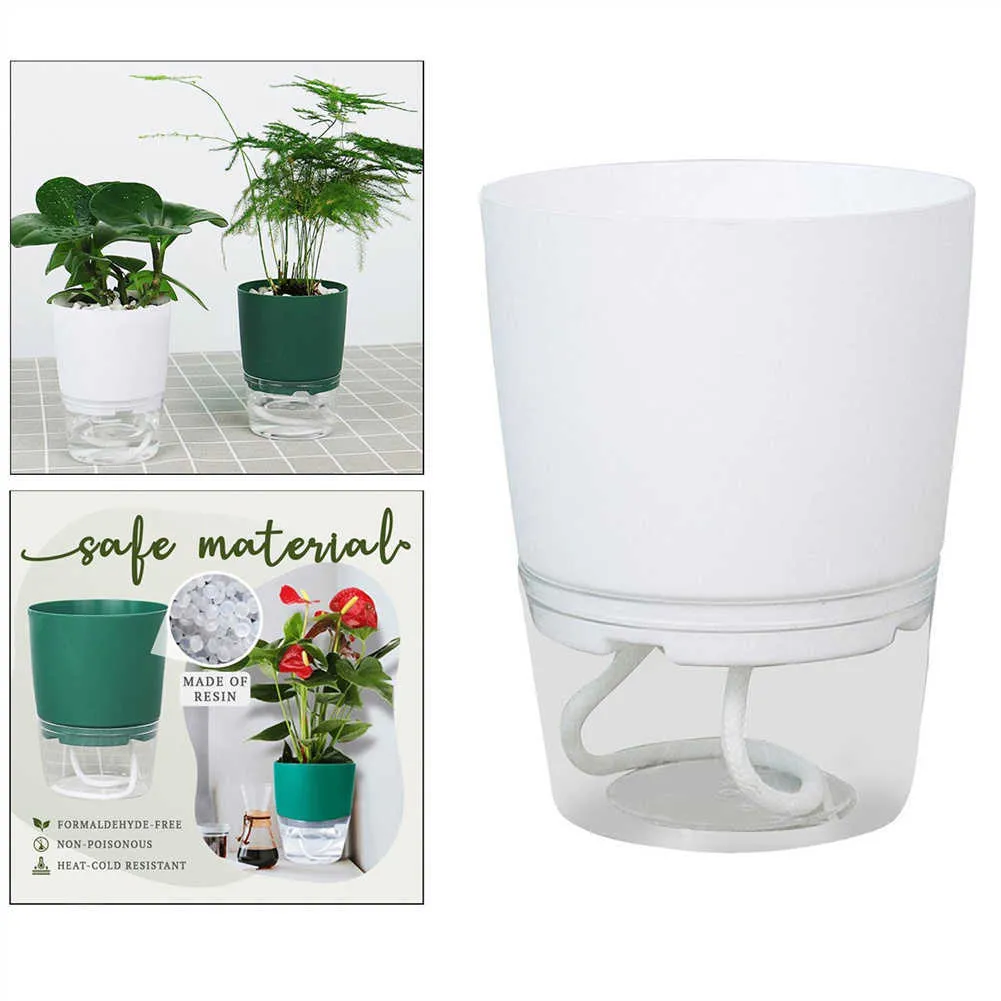 Self Watering Plant Pot Transparent Plastic Double-layer Automatic Suction Basin Lazy Potted African Violet Pots