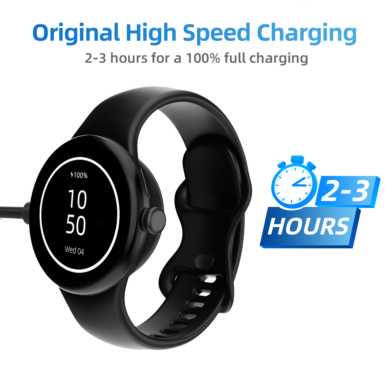 Câble de chargeur rapide USB de 1m, pour Google Pixel Watch 2, support de charge, cordon adaptateur de 41mm