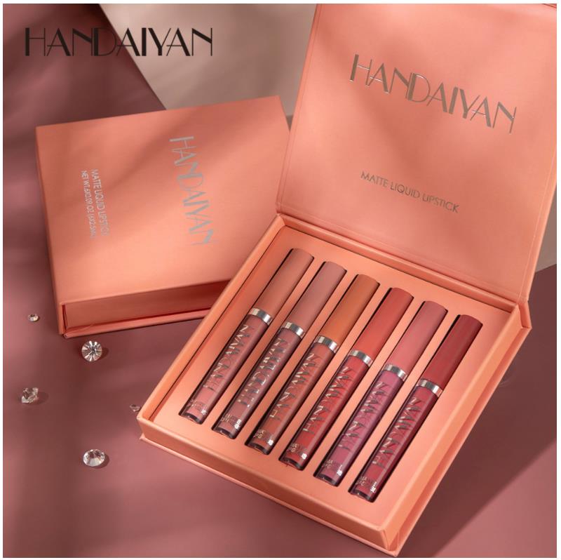 Lip Beauty Strobe Matte vloeibare Lip Gloss Make-up set, matte vloeistof langdurige slijtage anti-aanbak Cup niet vervagen waterdichte lippenstift