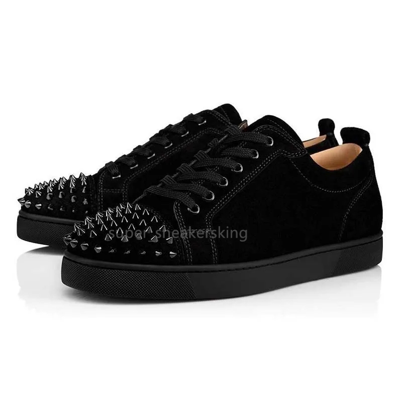 Red Bottoms Designer Chaussures Hommes Femmes Mocassins Rivets Bas Studed Noir Sude Blanc Avec Trous Baskets Baskets Avec Boîte Taille 35-47