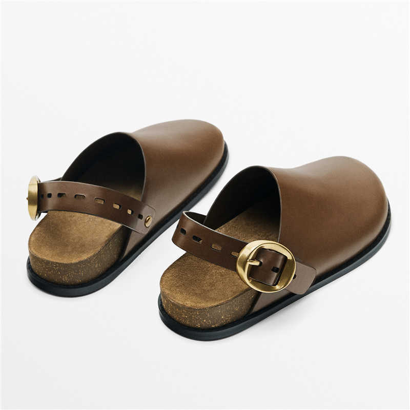 Gesloten teen dames sandalen casual platte luie schoenen zomer strand half slippers dames gladiator sandaal slingbacks loafers muilezels 230419