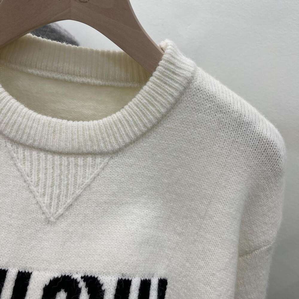 womens designer hoodie Round Neck Pullover Solid Letter Sweater Women's Autumn New Casual Loose Versatile Long Sleeve Underlay Knit