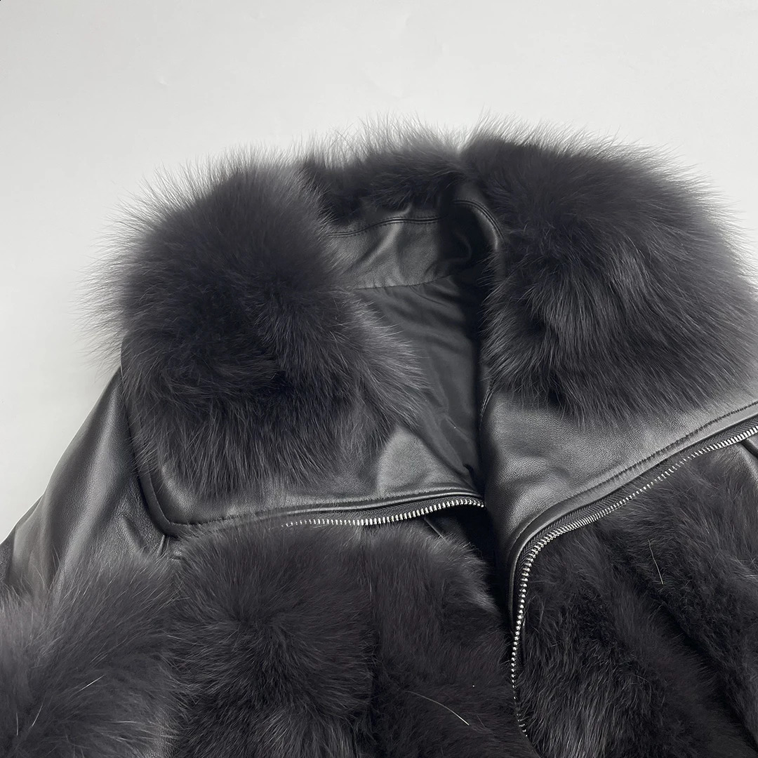 Women's Fur Faux MISSJANEFUR Jackets For Women Real Coat Winter Luxury Fashion Warm Thick Silver Jacket Wholesale Size 6XL 231118
