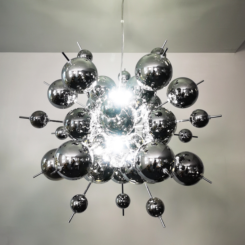 Nordic Modern Tak Chandelier inomhusbelysning Art Glass Lampskärm Creative Sea Urchin Ball Lighting Restaurant Pendant Lighs