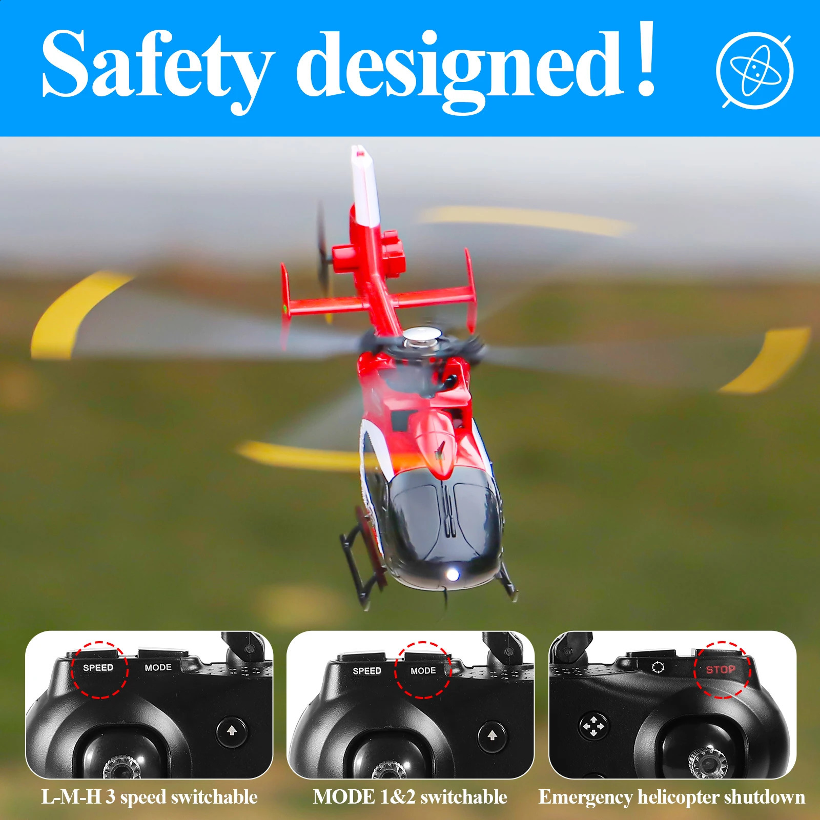 ElectricRC Uçak EC135 Ölçeklendirilmiş 100 Boyut 4 Kanal Gyro Stabilize RC Helikopteri Yetişkinler Profesyonel Başlangıç ​​Uzaktan Kumanda Hobi Oyuncakları RTF 231118