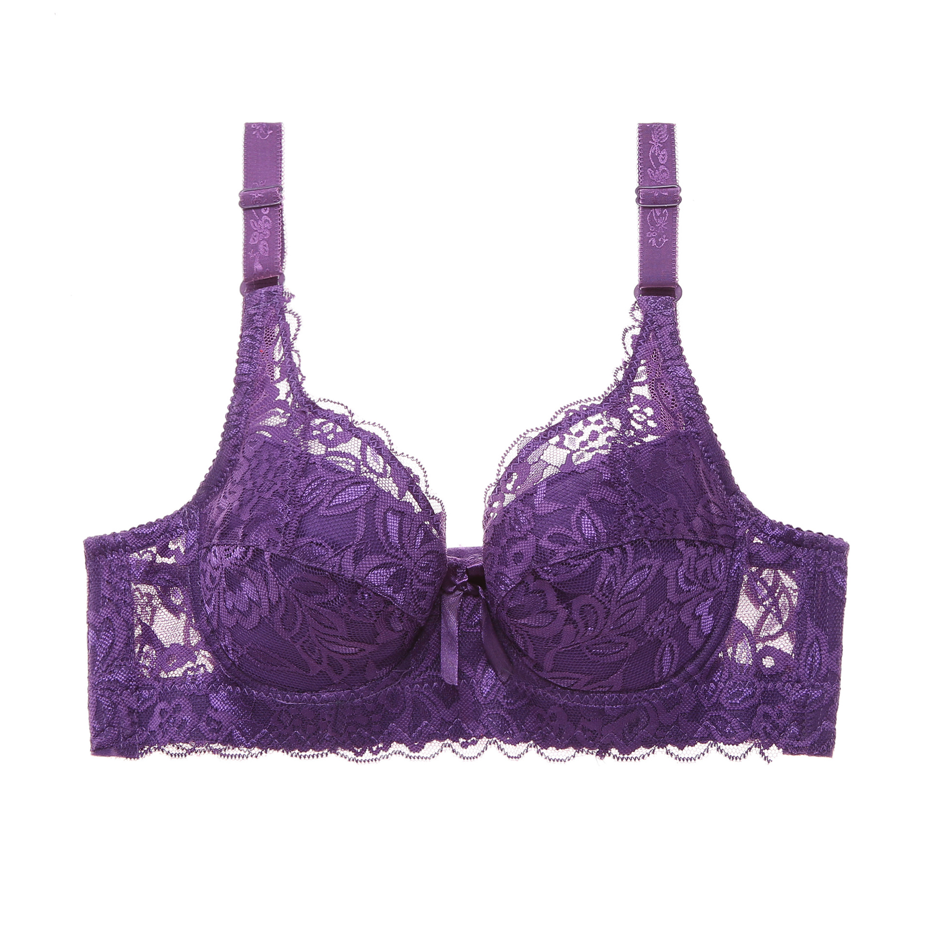 Nuevas encantadoras sujetador de encaje Floral bordado ropa interior para mujer Sexy aro push-up Bralette correas ajustables hebilla trasera sujetador