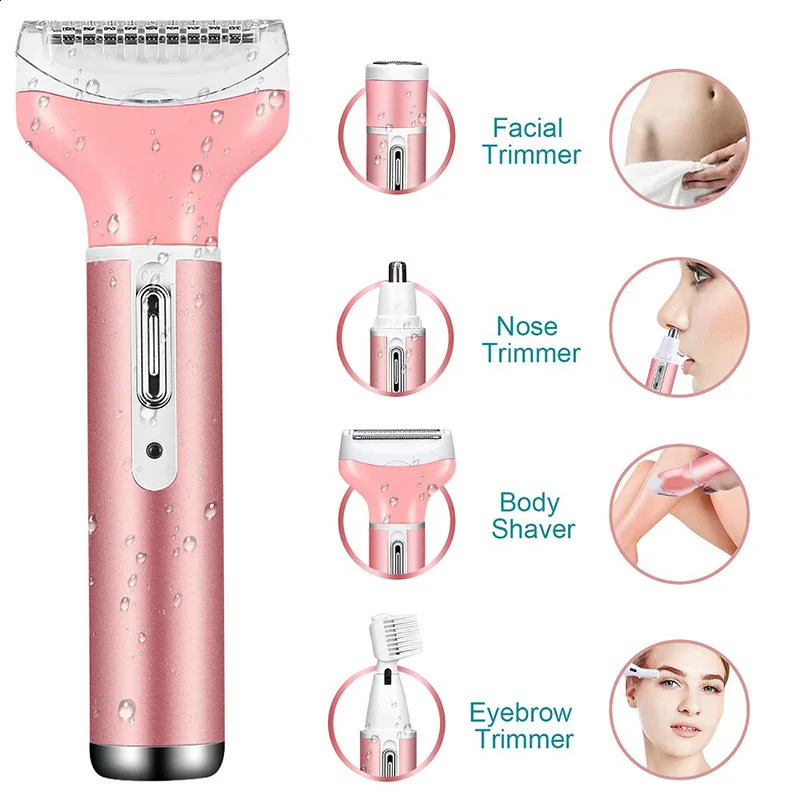 Epilator 4 in 1 multifunctional hair shaver remover electric lipstick eyebrow trimmer scraper women's 231118