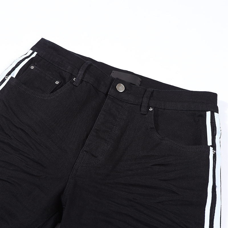 2023 Jeans pour hommes printemps et été haut de gamme marque tendance impression broderie station européenne couleur claire décontracté pantalon long ajusté