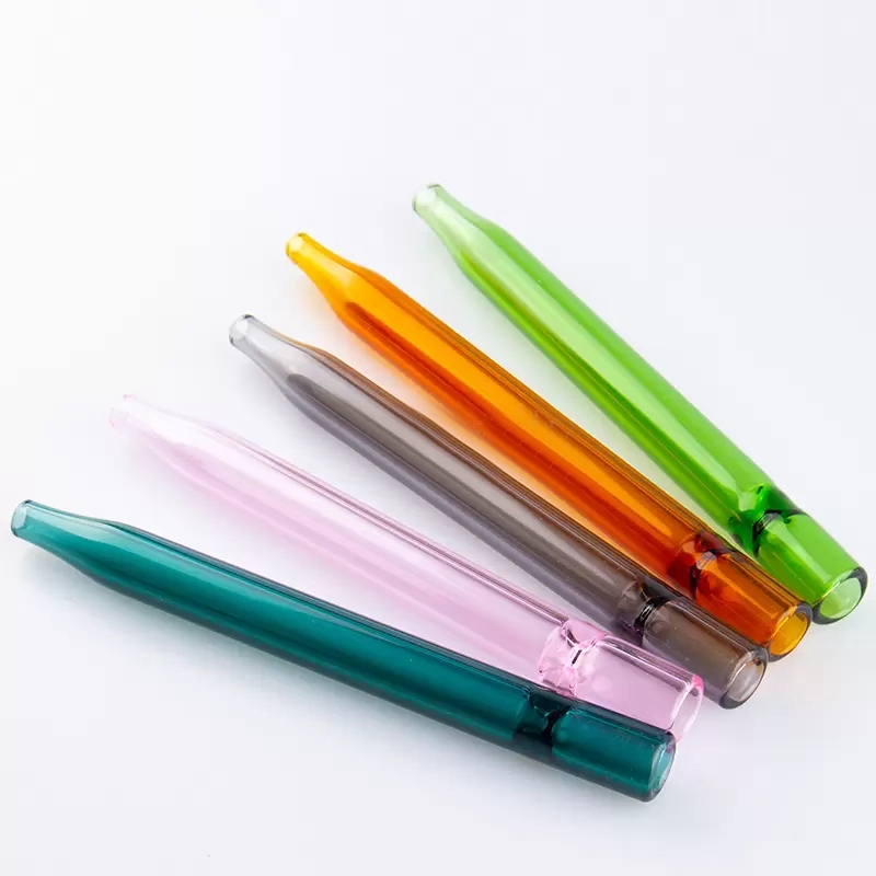Colorido Pyrex Glass Smoking Dugout Tube One Hitter Handpipe Portable Bong Tabaco Cigarette Holder Hecho a mano Catcher Taster Bat Boquilla Easy Clean DHL