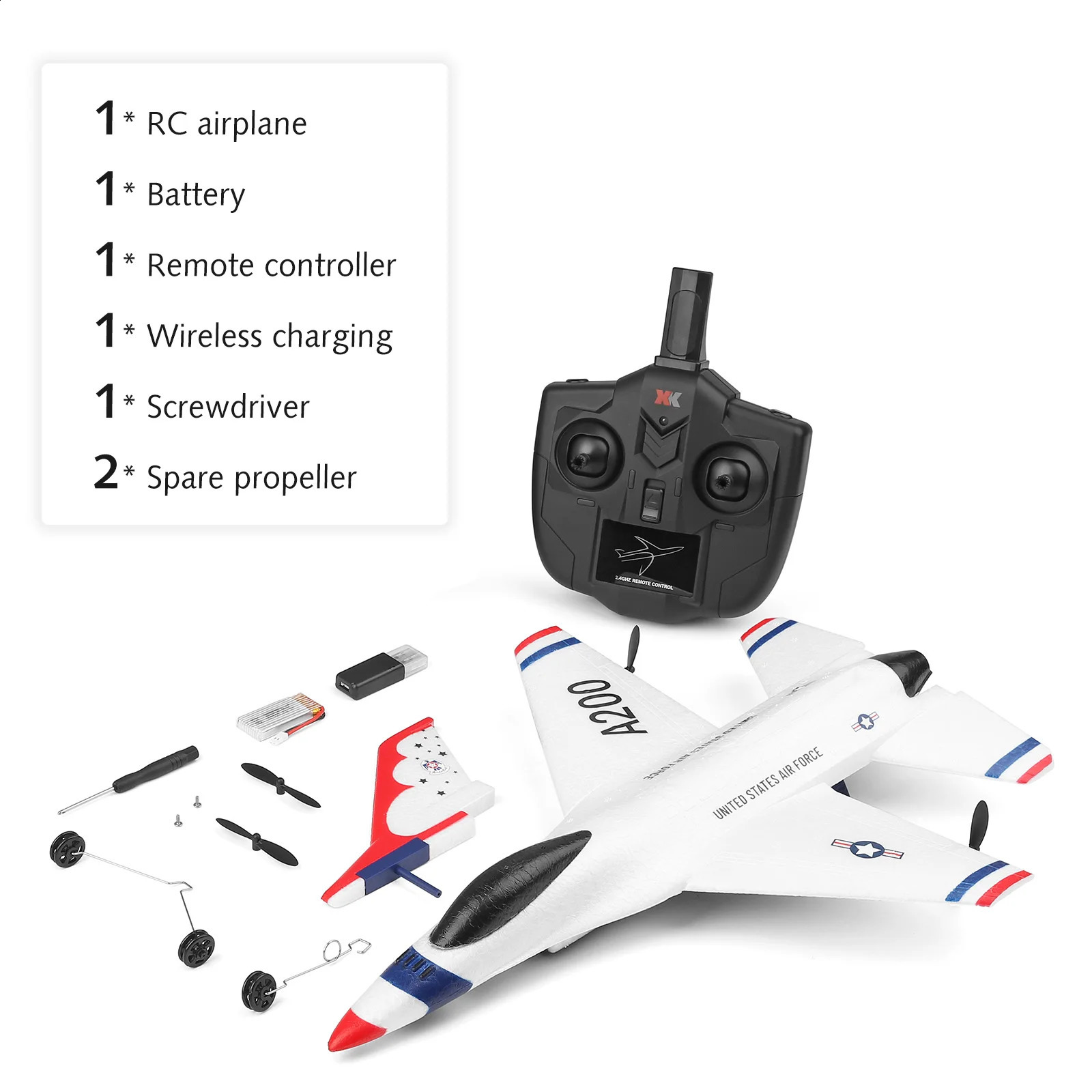 Modèle d'avion Wltoys XK A200 6B Drone d'avion RC 2CH 24G EPP à ailes fixes modèle électrique télécommande jouets de chasse pour enfants 231118