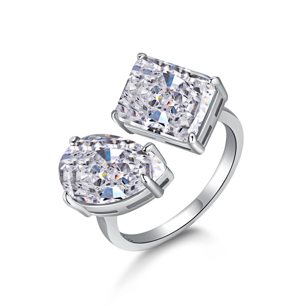 Moissanite Diamond Ring 100% Real 925 스털링 실버 파티 웨딩 밴드 rings 여성 신부 약속 보석 선물