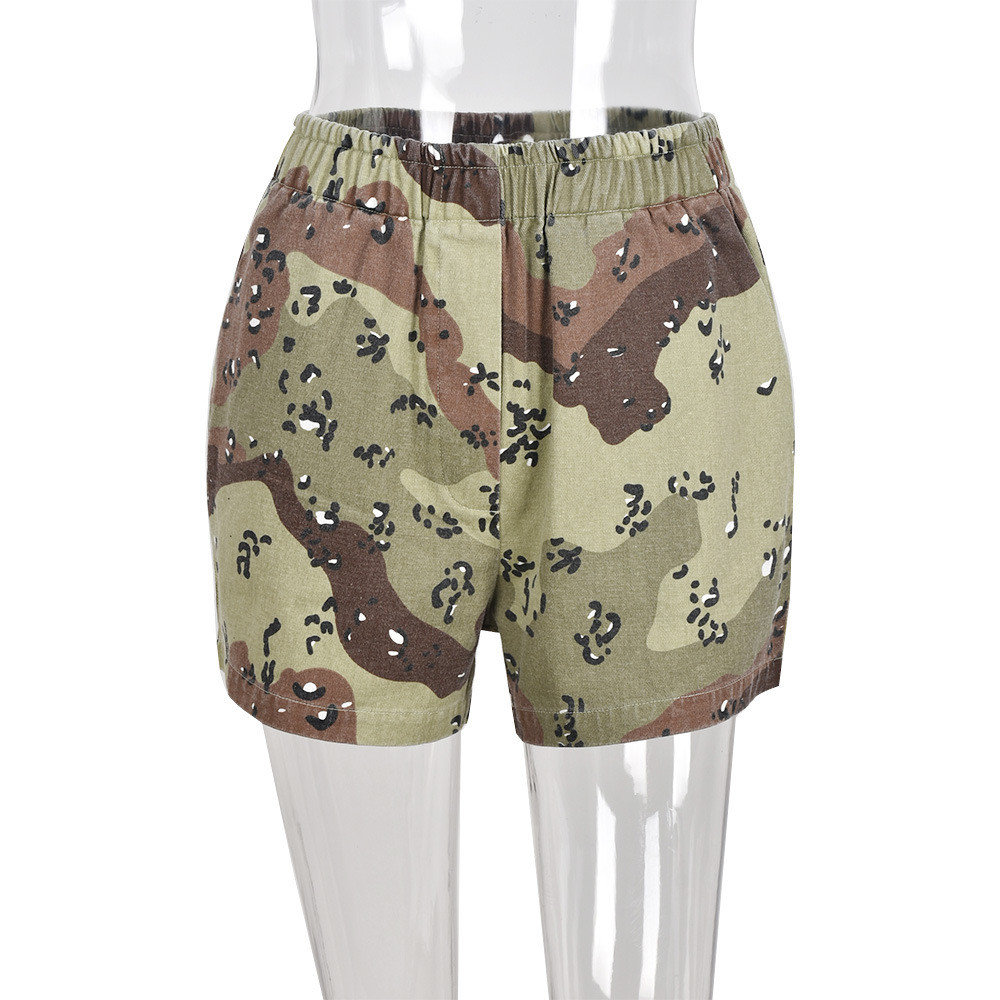 New Designer Camo Shorts Roupos de verão Mulheres casuais shorts de camuflagem alta cintura shorts magros y2k streetwear calças curtas itens a granel roupas de atacado 9712