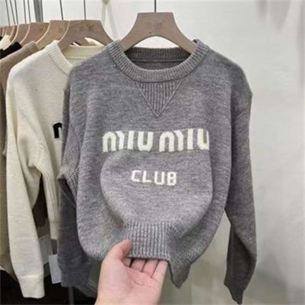 womens designer hoodie Round Neck Pullover Solid Letter Sweater Women's Autumn New Casual Loose Versatile Long Sleeve Underlay Knit