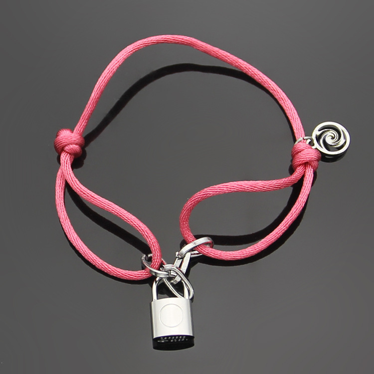 Tennis nouvelle édition caritative tête de verrouillage Bracelet en corde de coton Couple tête de verrouillage rouge