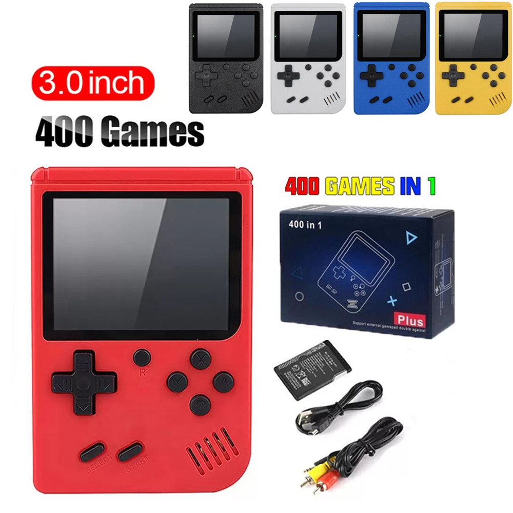 Portable 400-in-1 Mini Handheld Retro Video Game Console 8 Bit 3.0 Inch Color LCD Display AV Output Built-in 400 Classic Games Player For Kids Gift
