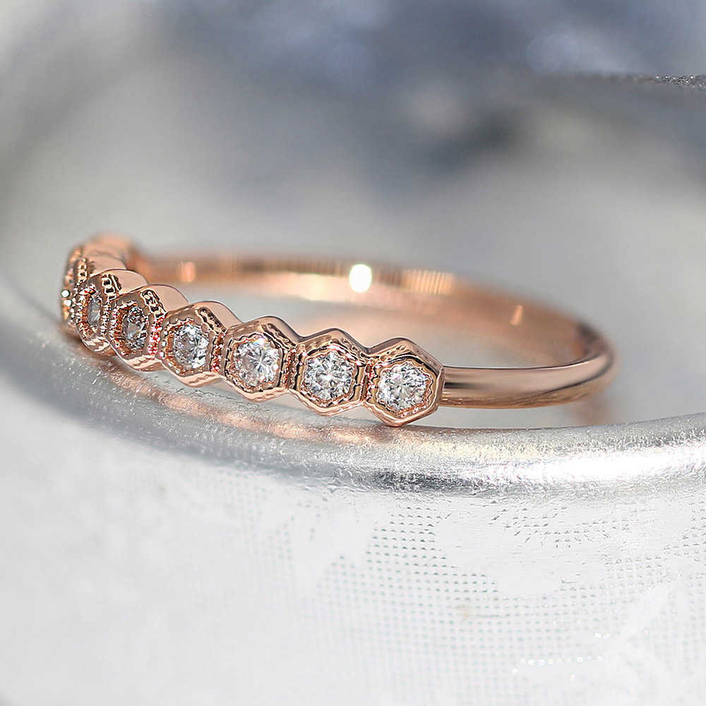 Anéis de banda anéis de cristal da moda para mulheres meninas simples rosa rosa colorido de ouro de ouro de dedo midi jóias de moda r919