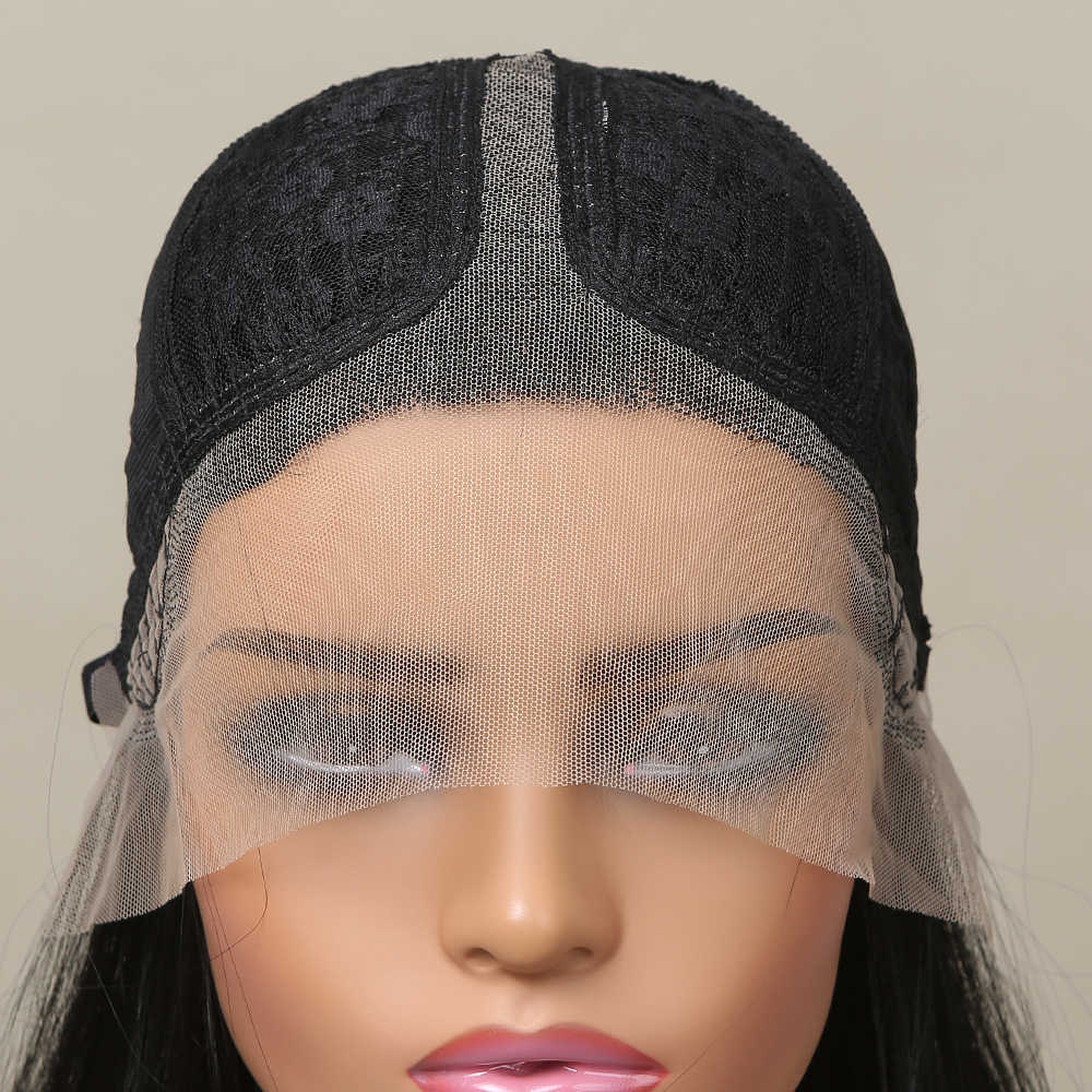الباروكات الاصطناعية Easihair Long Black Lace Lace Hair Canthetic شعر مستعار للنساء المستعارات اليومية عالية الكثافة الباروكة 230227