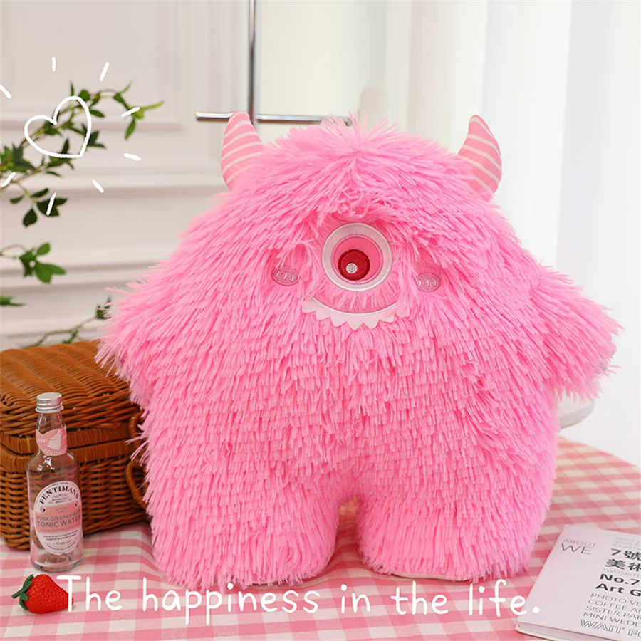 45 cm Kawaii grand oeil monstre Squishy peluche cheveux longs poupée corail polaire dessin animé en peluche oreiller jouet