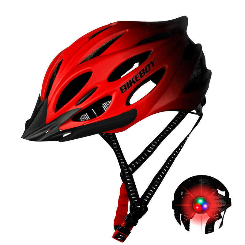 Cycling Helmets BIKEBOY Cycling Bicycle Helmet Ultralight Intergrally-molded Mountain Road Helmet Breathable Bike Safety Helmets with Taillight P230419