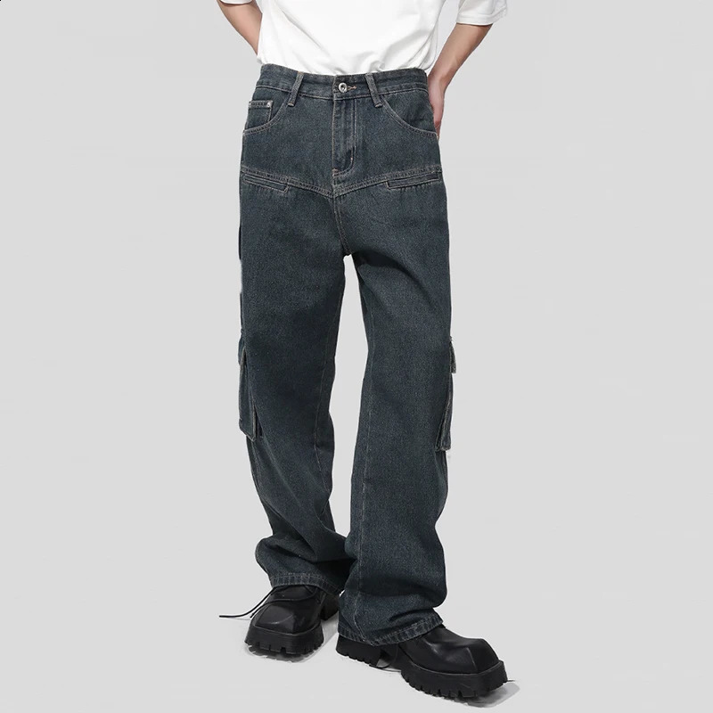 Jeans pour hommes IEFB tendance hommes Cargo Denim pantalon Design de mode Multi poche personnalité jean Vintage mâle Baggy salopette automne 9C2532 231118