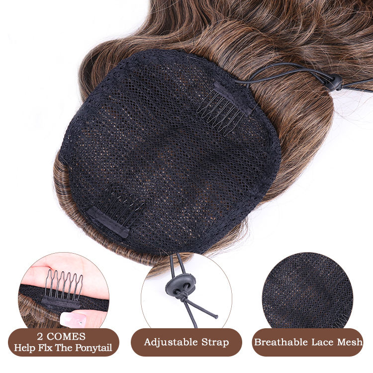 Extensiones de cabello sintético liso con cola de caballo para mujer, postizo con Clip, cola falsa, fibra de alta temperatura