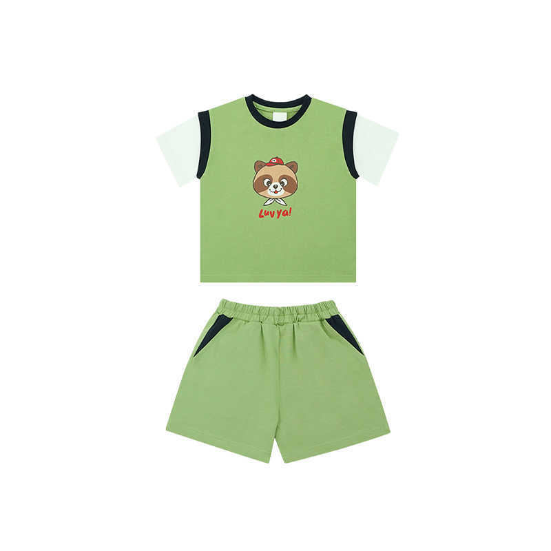 T-Shirts Koreanische Kinderkleidung T-Shirts Shorts für 2023Neuer Sommer PS Baby Jungen Mädchen Kurzarm T-Shirt Anzug Kinderkleidung 2 bis 8 Jahre P230419