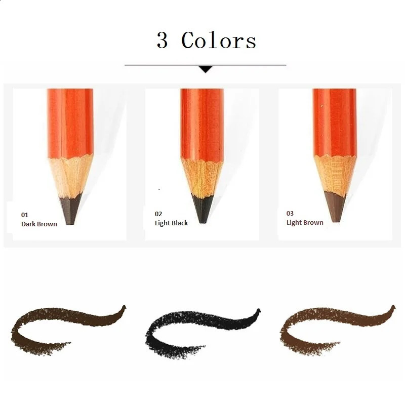 Ögonbrynsförstärkare 36stParty Queen 3 Färger Natural Wood Eyebrow Pencil Makeup Waterproof Professional Eyebrow Pen Cosmetics 231118