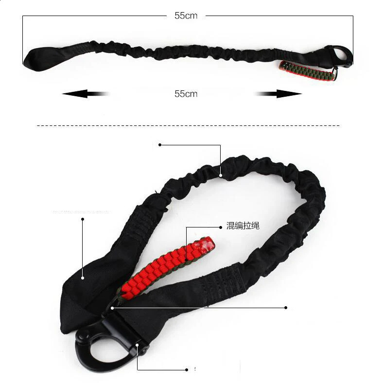 Skidglasögon utomhus Lanyards Tactical 55 cm Justerbart säkerhet Rope Sling Multifunction Strap Nylon Belt Hunting Survival Kit Rescue 231118