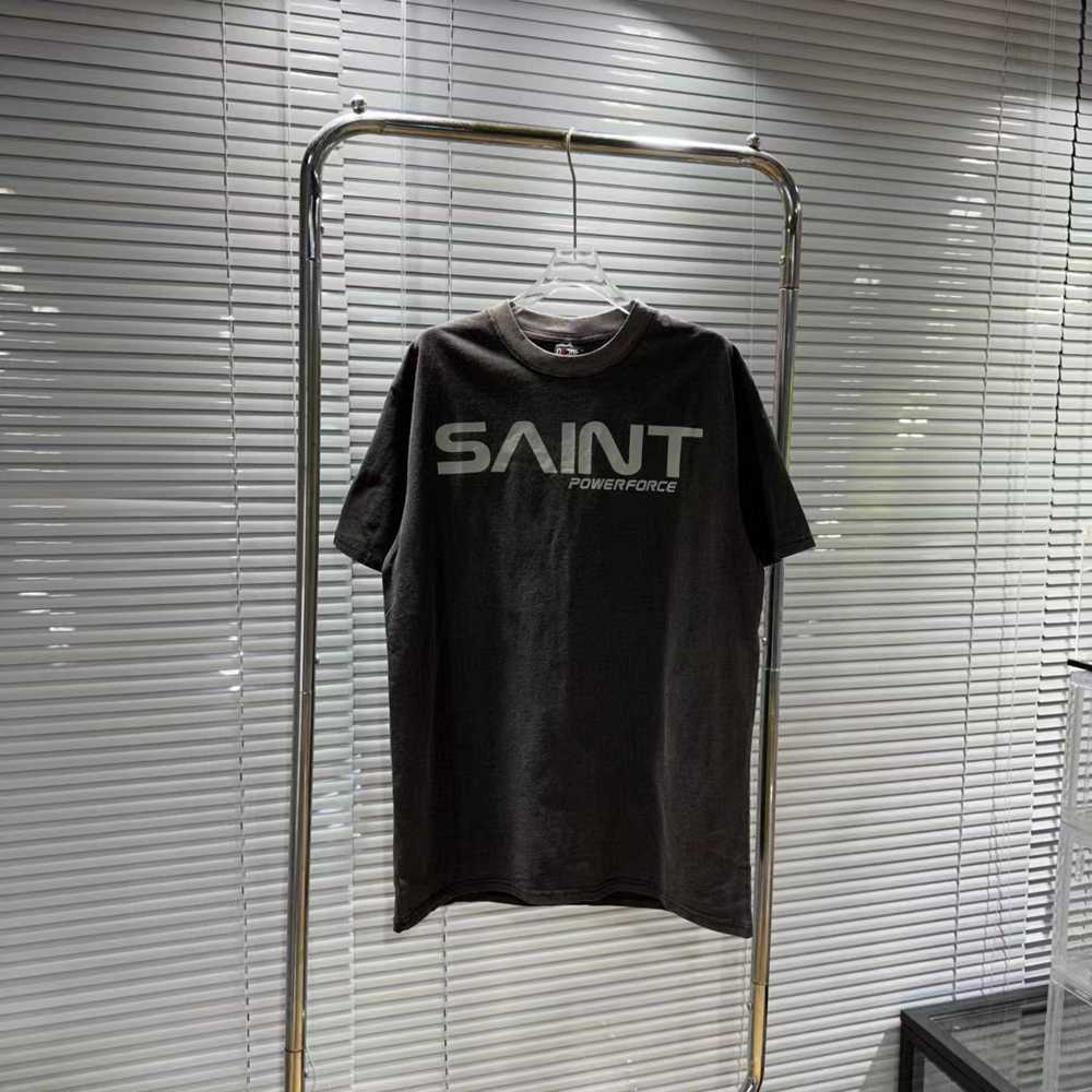 Saint Michael 23SS Hommes T-shirt Lavé Détresse Vintage Décontracté Surdimensionné À Manches Courtes