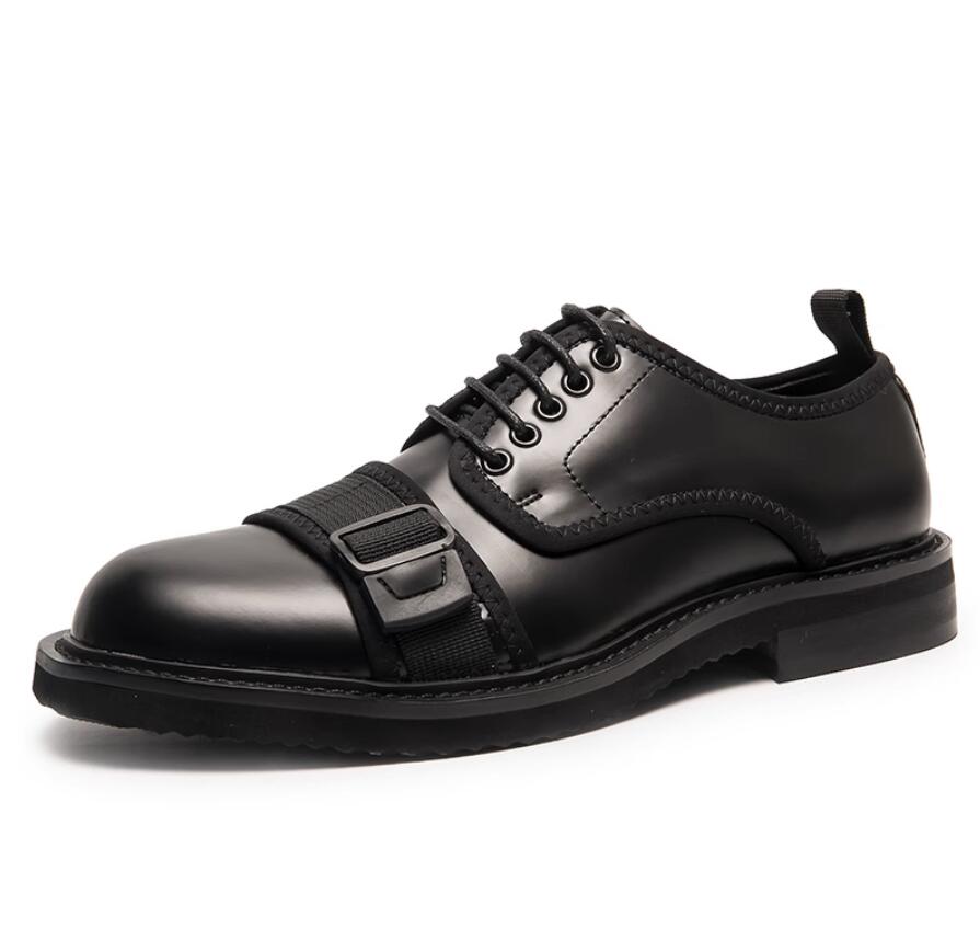 British Style Vintage Black Oxfords Fashion Leather Formal Business Shoes Mens Casual Shoes