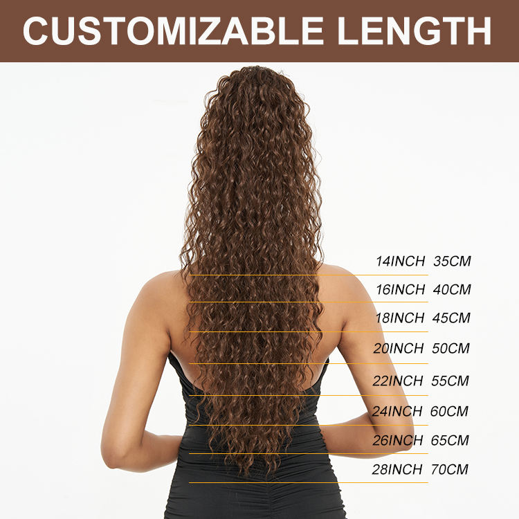 Extension queue de cheval lisse 20 pouces, postiche synthétique Yaki avec cordon de serrage, faux cheveux lisses pour femmes noires, postiche à Clip