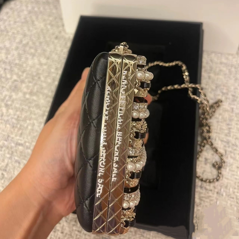 2023 Nieuwe designer tas 22K authentieke schoudertas geavanceerde handgemaakte kettingdecoratie harde tas premium diamanten ketting crossbody tas