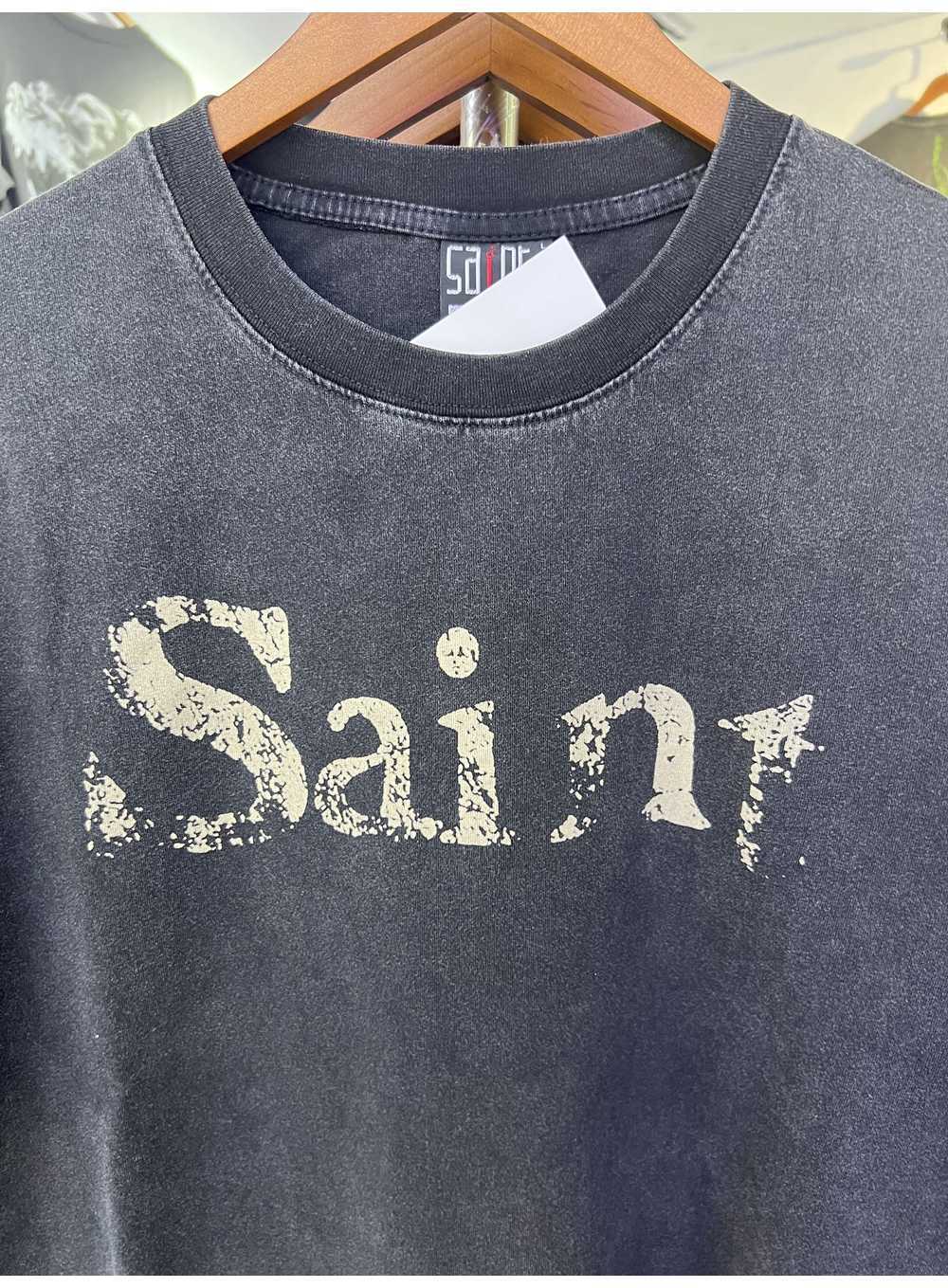Saint Michael Men Women T Shirt Washed Distress Vintage Hip Hop Casual Oversized Short Sleeve Tees