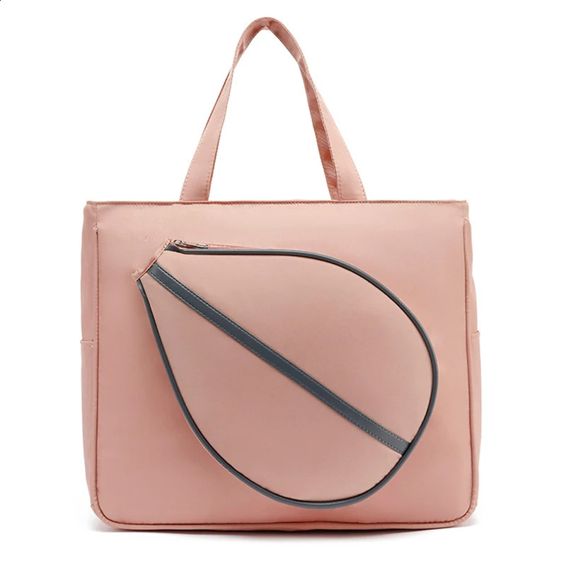 Tennis Bags Pink White Color Badminton Racquet Shoulder Bag For Women Large Sport Waterproof Tote Handbag Racket Gym 231118