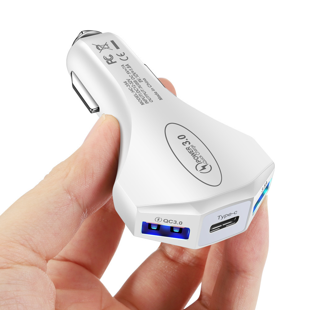 35W 7A 3 portas Tipo c USB-C Carregador de carro Carregamento rápido QC3.0 3.5A Adaptadores de energia automática para iphone 12 13 14 15 Samsung Tablet PC GPS PC com CAIXA